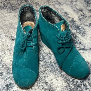 Toms Teal Lace Up Women's Boots